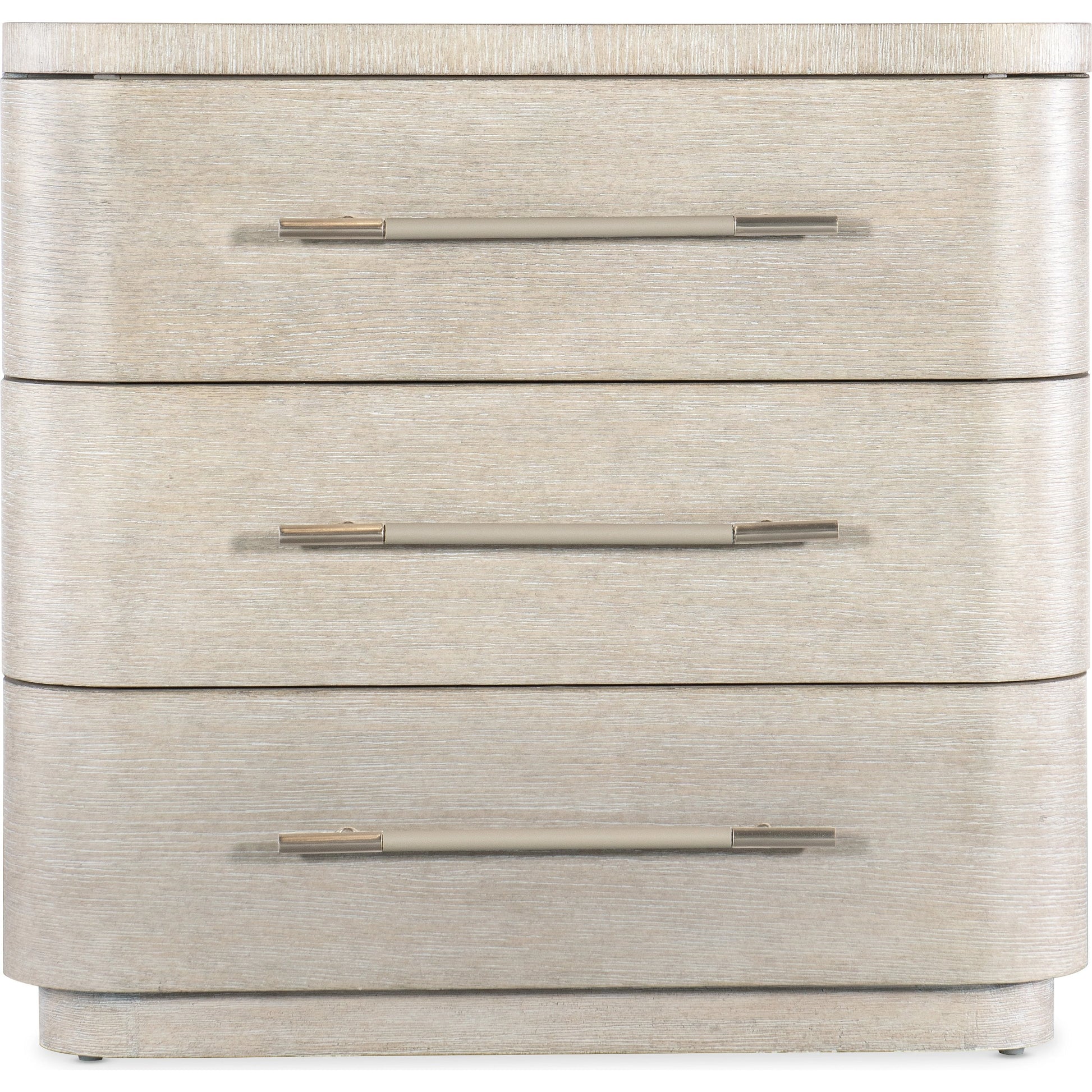 Modern Mood Three Drawer Nightstand by Hooker Furniture. Made from oak veneers in a modern style.