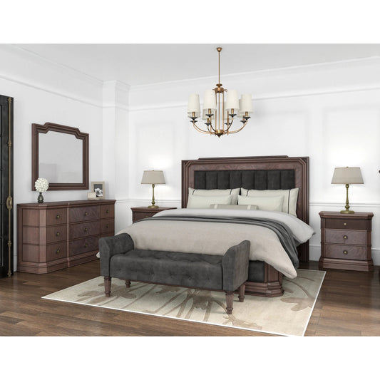 Revival Dresser Mirror by A.R.T. Furniture in brown and napa mahogany. Made from rubberwood solids, glass, resin in a unique style.
