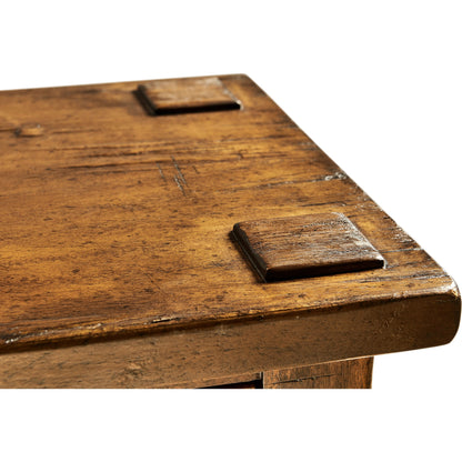 Casual Accents Country Walnut 4 Drawer Console Table by Jonathan Charles in brown and country farmhouse walnut. Made from acacia in a traditional style.