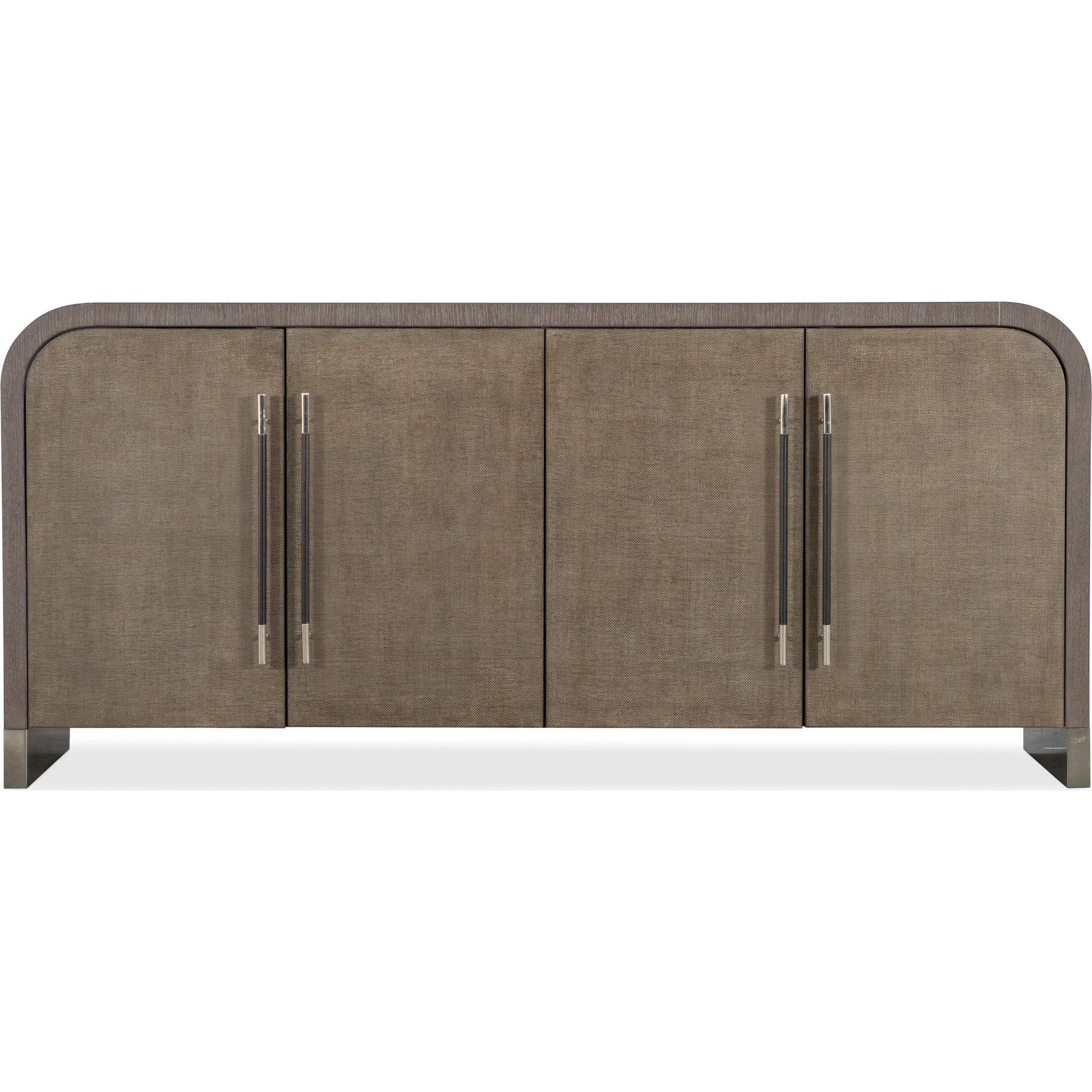 Modern Mood Buffet by Hooker Furniture. Made from oak veneers, raffia in a modern style.