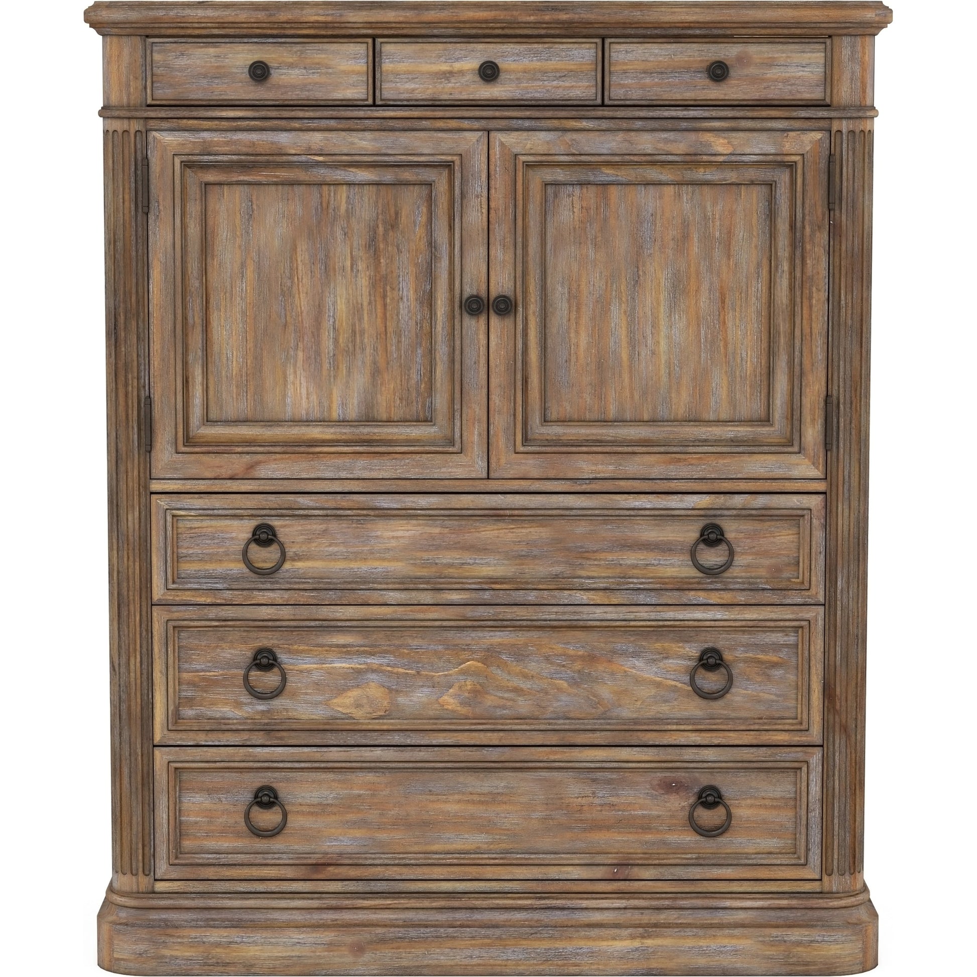 Architrave Door Drawer Chest by A.R.T. Furniture in almond. Made from pine solids and veneer, metal in a traditional style.