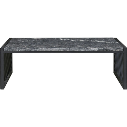 Modern Industrial Stone Top Cocktail Table by Pulaski Furniture in black. Made from stone in a modern style.