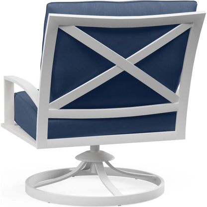 Bristol Outdoor Club Swivel in Canvas Flax w/ Self Welt by Sunset West. Made from aluminum in a modern style.