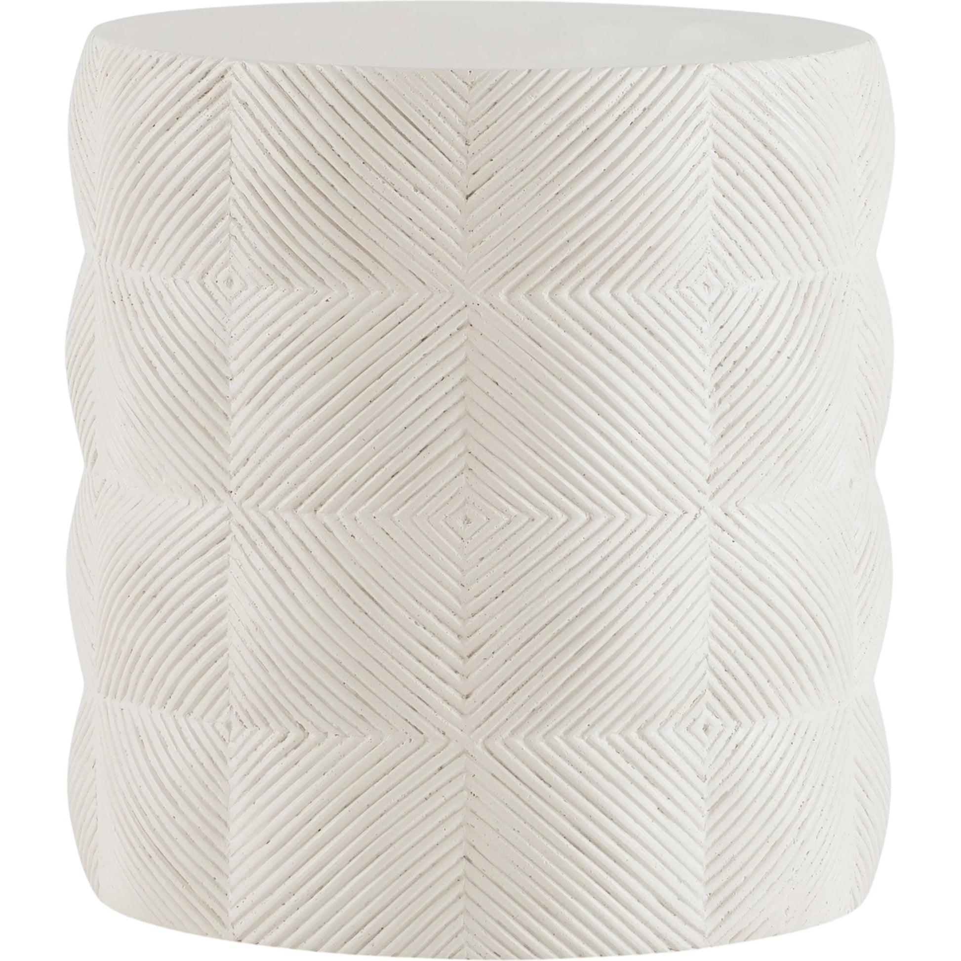 Ballantyne Side Table by Bernhardt in white, cream. Made from stone in a unique style.