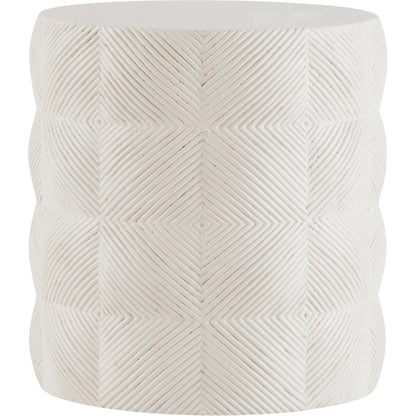 Ballantyne Side Table by Bernhardt in white, cream. Made from stone in a unique style.
