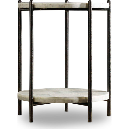 Blythe Accent Table by Hooker Furniture in black, white onyx. Made from metal with white onyx in a modern style.