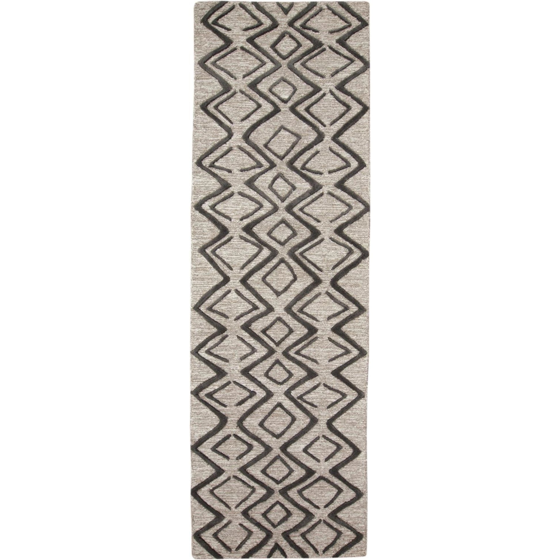 Enzo Transitional Geometric Rug - 8733F by Feizy in black, gray, taupe. Made from wool in a unique style.