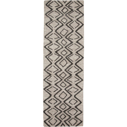 Enzo Transitional Geometric Rug - 8733F by Feizy in black, gray, taupe. Made from wool in a unique style.