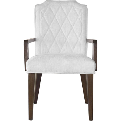 Asher Park Upholstered Arm Chair by Pulaski Furniture in cloud, piano brown. Made from rubberwood solids in a unique style.