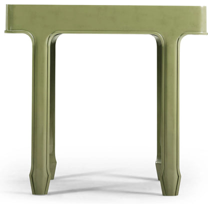 Polly Avo Rectangular End Table by Jonathan Charles in dor green lacquer. Made from beech in a eclectic & global style.