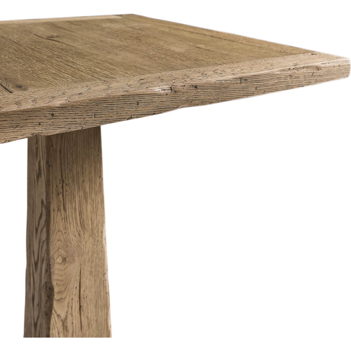 004 SI-2535714 | Closeup | Echo Canyon Square Bar Table by Jonathan Charles in faded oak. Made from main oak in a unique style.