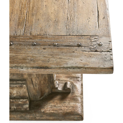 Caldera Pedestal-Base Cocktail Table by Jonathan Charles in light spain painted walnut. Made from main acacia veneer in a unique style.