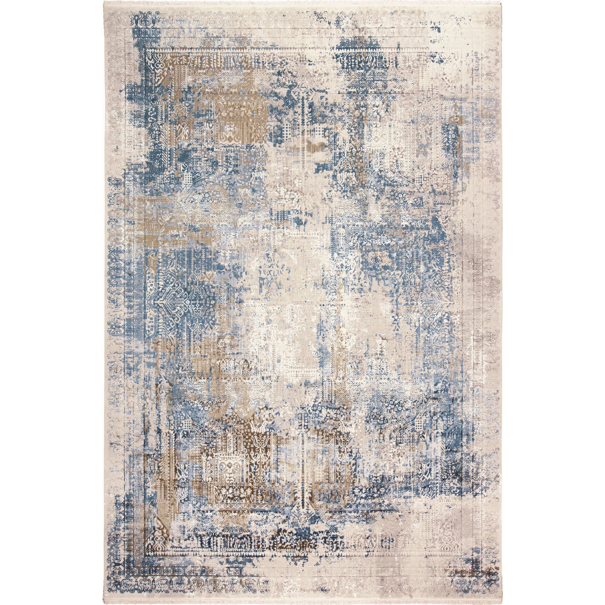 Cadiz Rug - 3890F by Feizy in blue, gray, gold. Made from viscose, acrylic in a unique style.