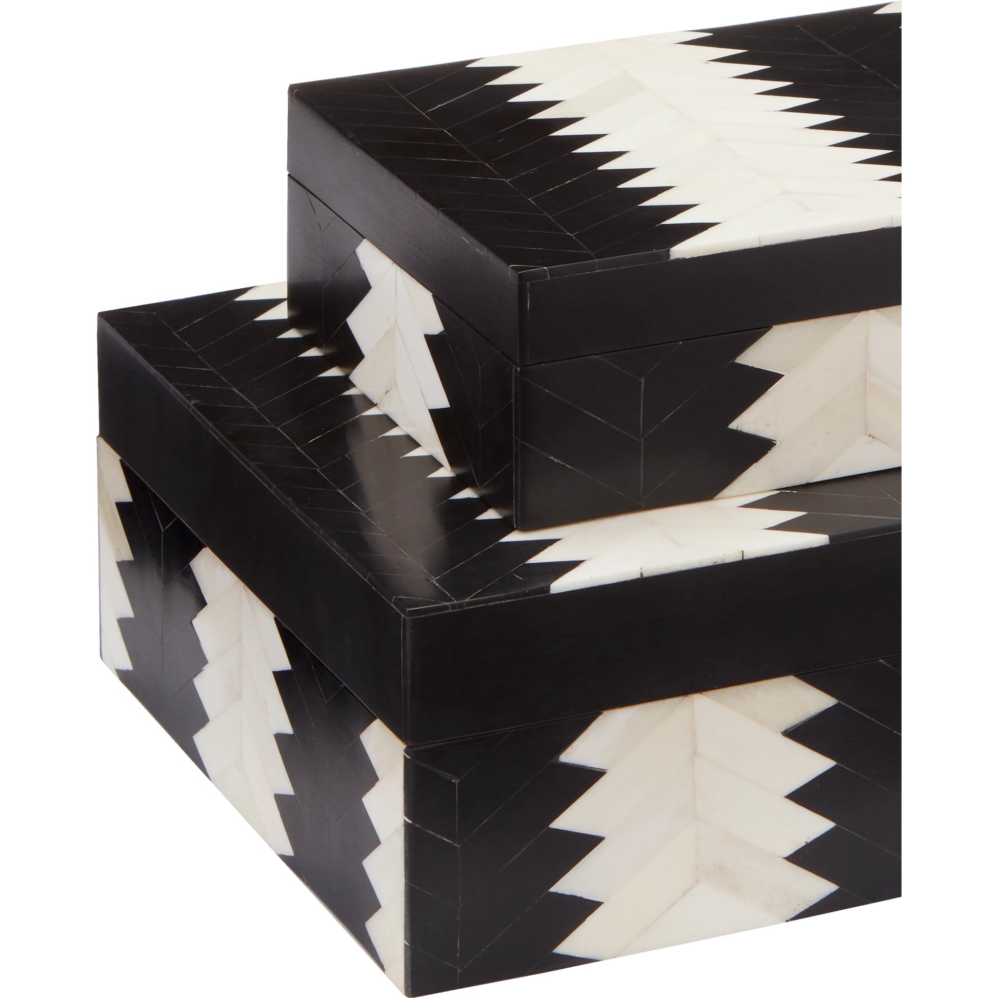 Arrow Box Set by Currey and Company in black, white, natural. Made from bone, wood, composite, fabric in a modern style.