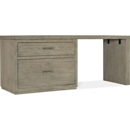 Linville Falls Desk - 72" Top-Lateral File and Leg by Hooker Furniture in mink. Made from oak veneers in a modern style.