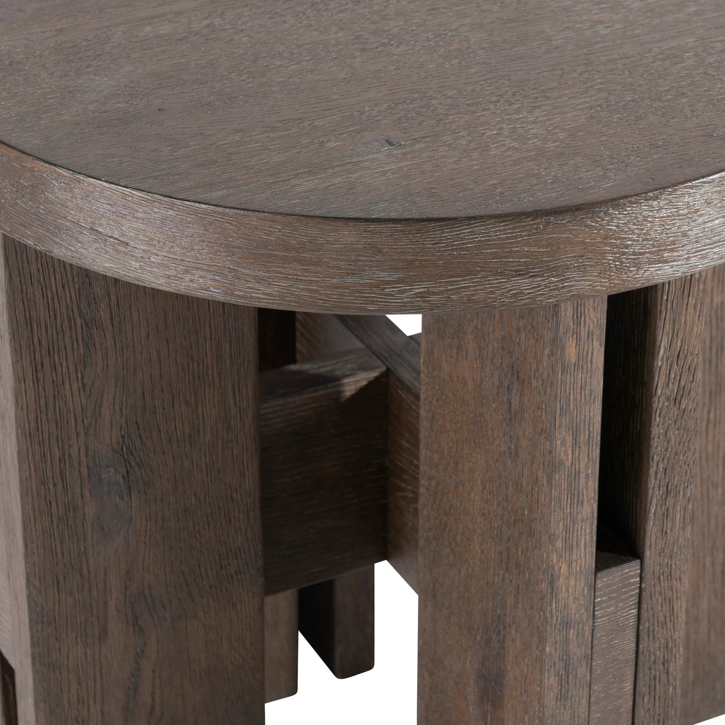 006 SI-2513521 | Closeup | Outline Round Side Table by Bernhardt in cassel. Made from wood in a transitional style.