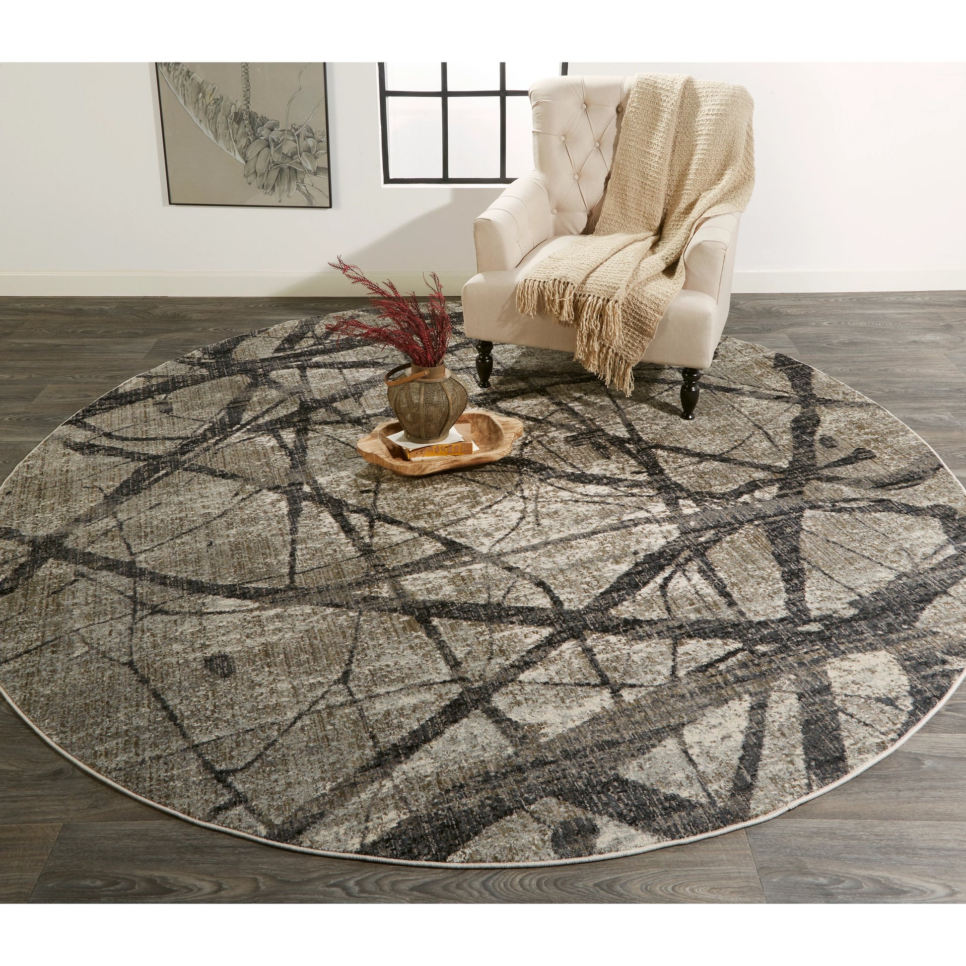 Kano Transitional Rug - 3877F by Feizy in taupe, gray, ivory. Made from polypropylene, polyester in a unique style.