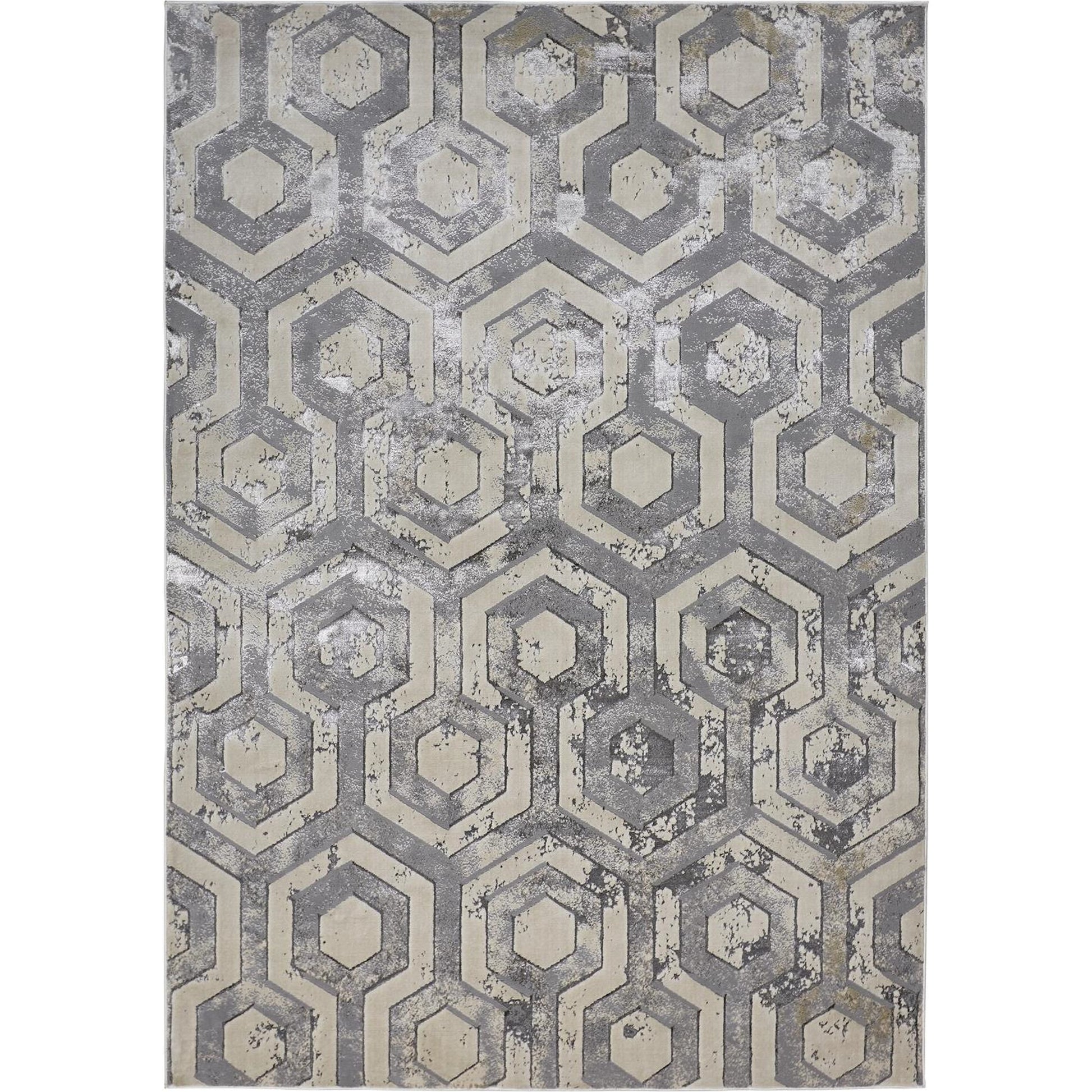 Micah Rug - 3046F by Feizy in gray, taupe, silver. Made from polyester, polypropylene in a unique style.