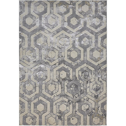 Micah Rug - 3046F by Feizy in gray, taupe, silver. Made from polyester, polypropylene in a unique style.