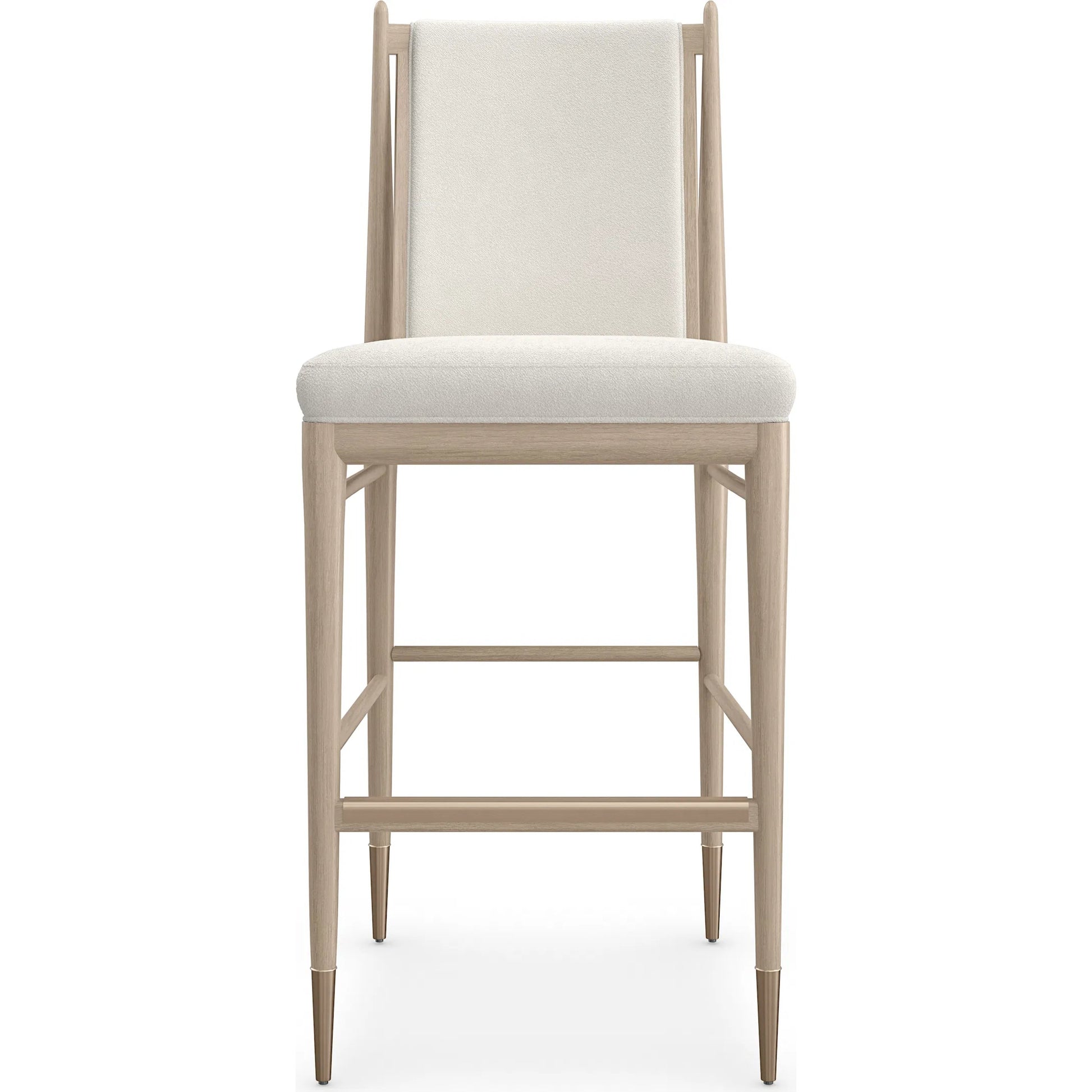 Unity Light Bar Stool by Caracole. Made from oak in a unique style.