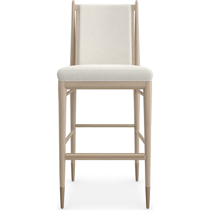 Unity Light Bar Stool by Caracole. Made from oak in a unique style.