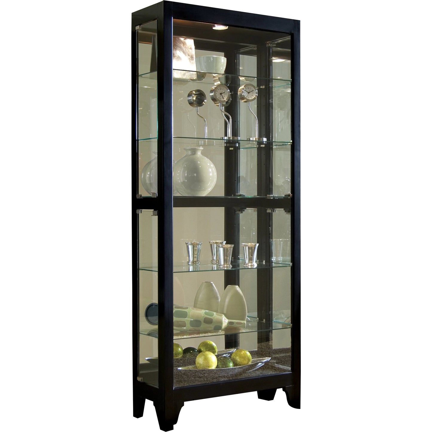 001 SI-2155509 | Primary Silo | 29'' Wide Hardwood Onyx Black Curio Display Cabinet by Pulaski Furniture in black onyx. Made from select hardwoods in a traditional style.