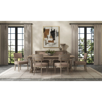 Reforma Trestle Dining Table by A.R.T. Furniture in tapenade. Made from parawood solids, random match flaky oak veneers in a traditional style.