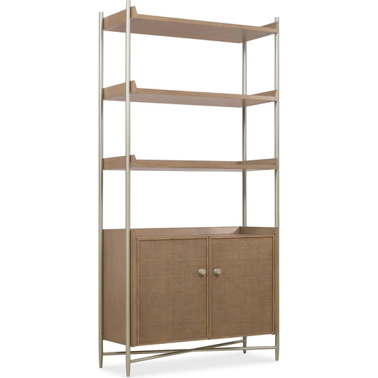 Sonnet Bookcase by Hooker Furniture in medium wood and wren. Made from unique in a unique style.