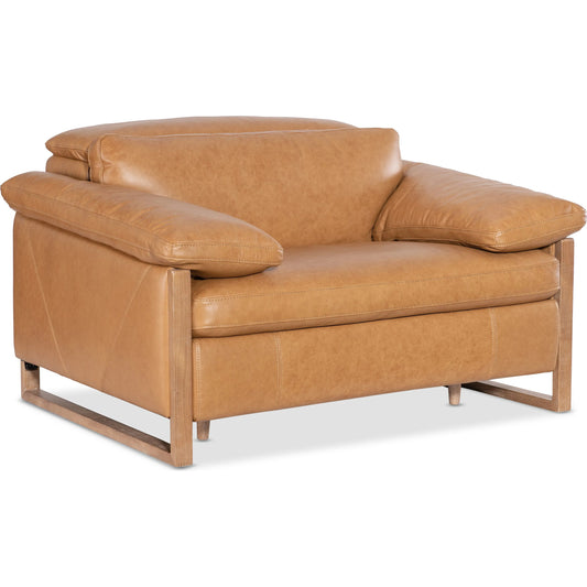 Jericho Power Recliner with Power Headrest by Hooker Furniture. Made from leather in a traditional style.