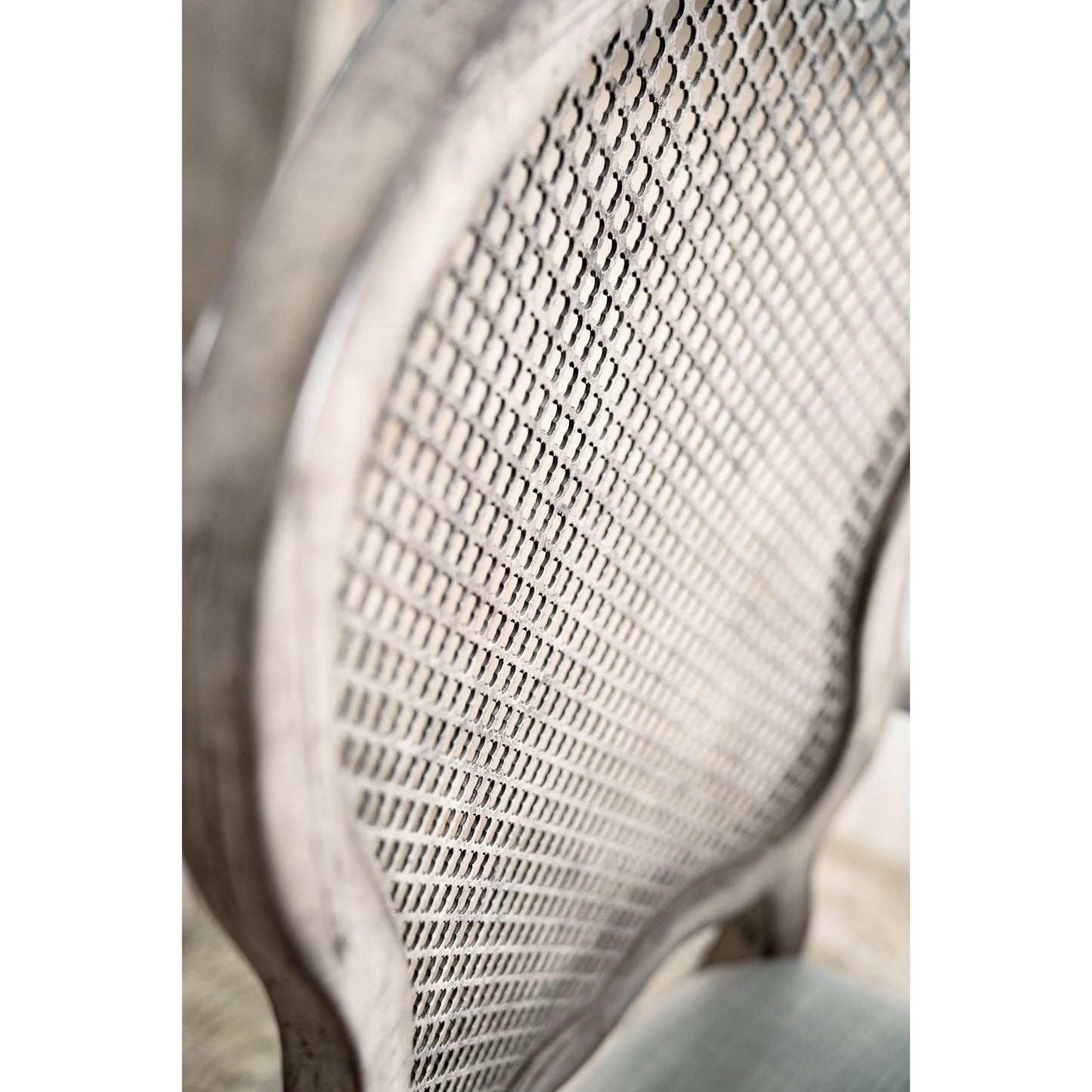 002 SI-1748439 | Closeup | Gaston Side Chair (Set of 2) by Hooker Furniture in grey and mercantile white. Made from fabric, metal in a traditional style.