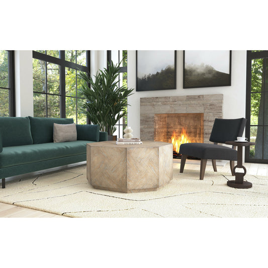 Commerce & Market Round Side Table by Hooker Furniture in dark wood. Made from mindi solids in a transitional style.