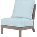 Laguna Outdoor Armless Club in Canvas Flax by Sunset West in browns. Made from aluminum in a modern style.