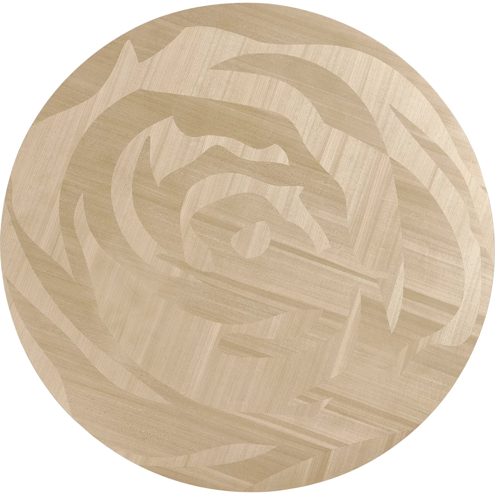 Tidepool Round Dining Table by Jonathan Charles in beige and natural dyed koto. Made from koto veneer in a modern style.