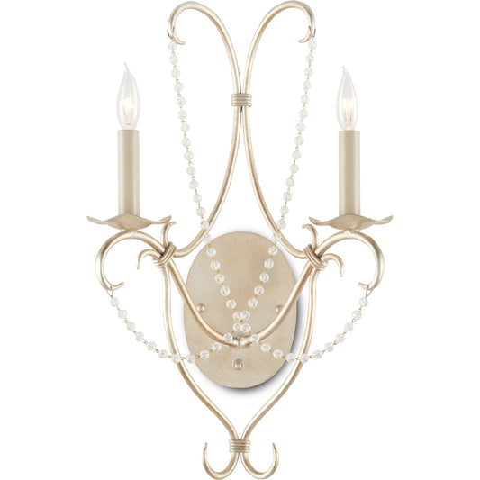 Crystal Lights Wall Sconce by Currey and Company. Made from wrought iron, crystal in a traditional style.