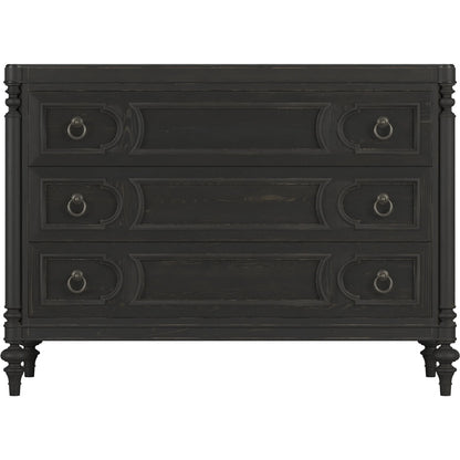 Atrium 3 Drawer Chest by A.R.T. Furniture in hand rubbed black, undertones of brown. Made from unique in a traditional style.