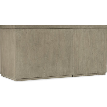 Linville Falls Credenza with Small File and Lateral File by Hooker Furniture in mink, antique pewter. Made from oak veneers in a modern style.
