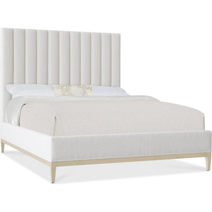 Cascade Upholstered Bed by Hooker Furniture in wolf pearl and terrain. Made from wood, fabric in a transitional style.