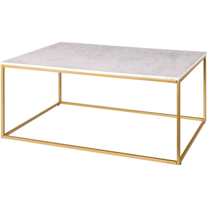 Aryaa Coffee Table by Livabliss in brown and powder coatedwood finish. Made from top: wood, base: 100% metal in a modern style.