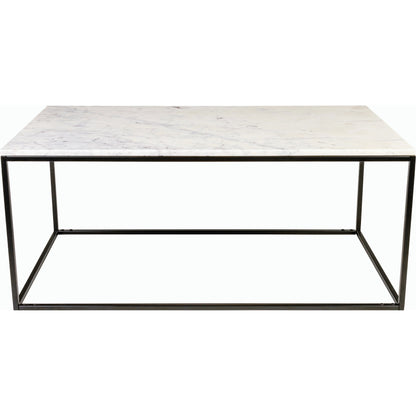 Aryaa Coffee Table by Livabliss in brown and powder coatedwood finish. Made from top: wood, base: 100% metal in a modern style.