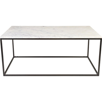 Aryaa Coffee Table by Livabliss in brown and powder coatedwood finish. Made from top: wood, base: 100% metal in a modern style.