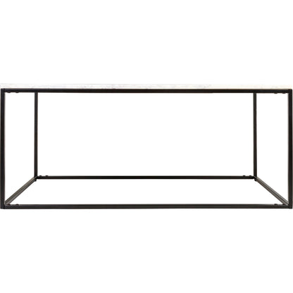 Aryaa Coffee Table by Livabliss in brown and powder coatedwood finish. Made from top: wood, base: 100% metal in a modern style.