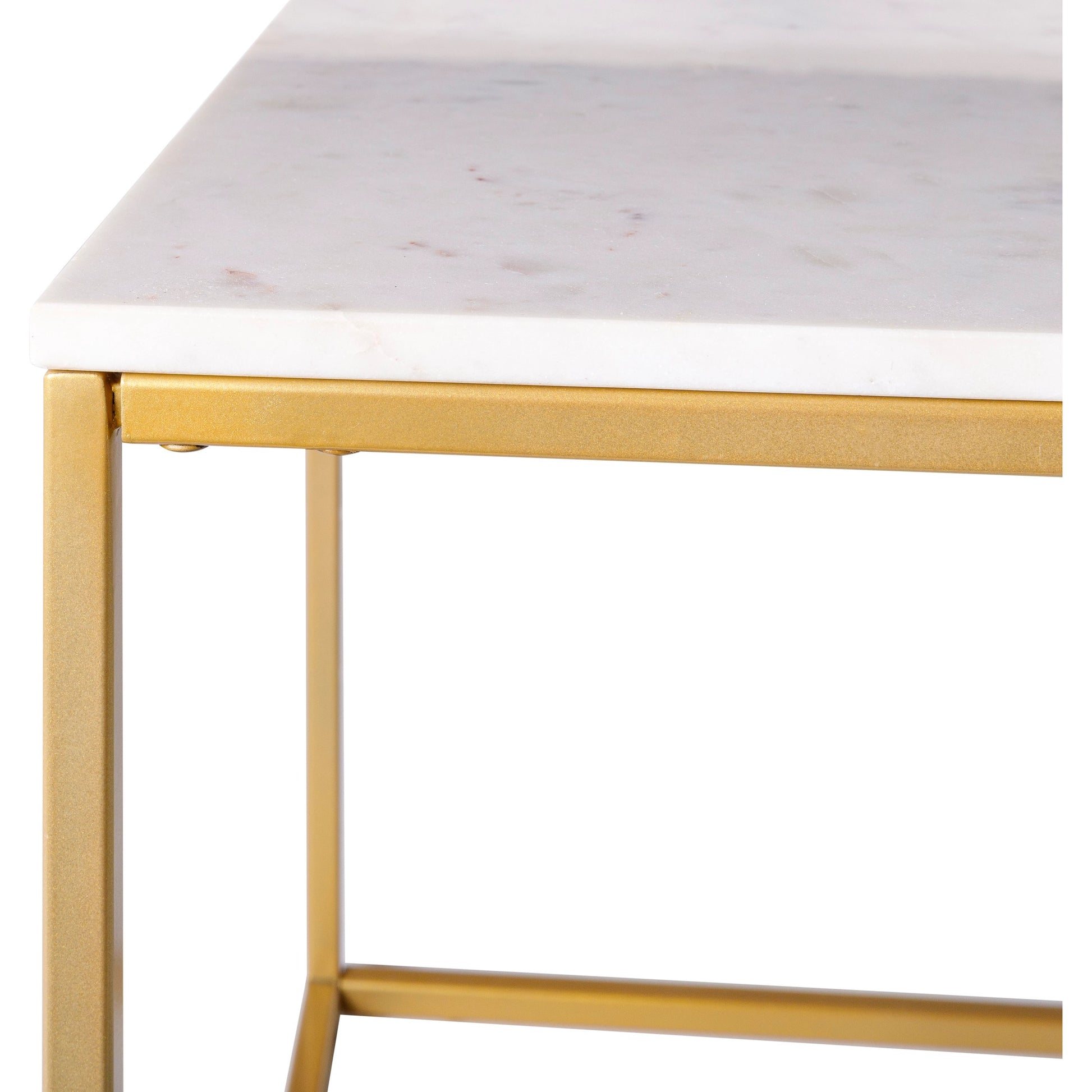 Aryaa Coffee Table by Livabliss in brown and powder coatedwood finish. Made from top: wood, base: 100% metal in a modern style.