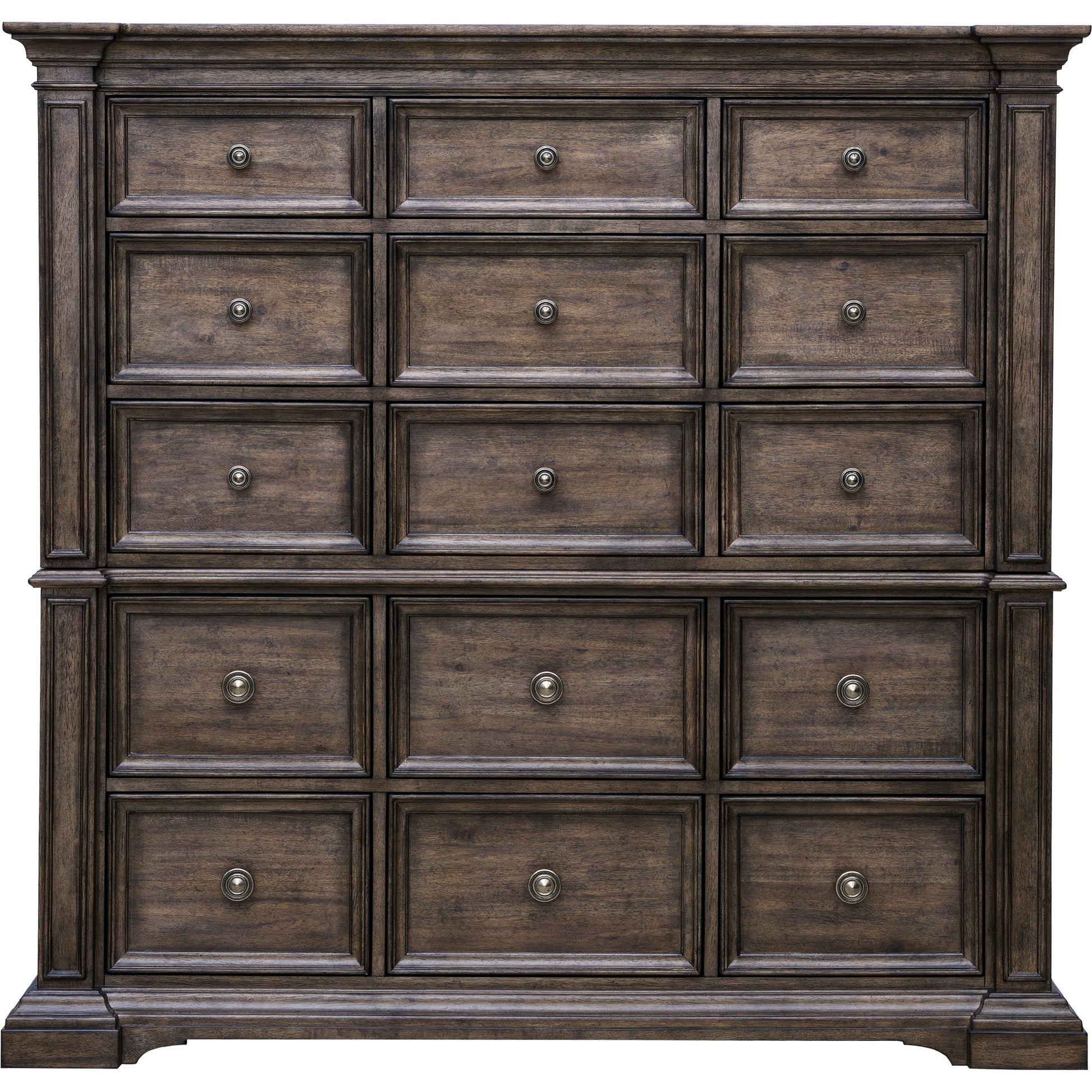 Woodbury 15-Drawer Master Chest by Pulaski Furniture in cowboy boots brown. Made from rubberwood in a traditional style.