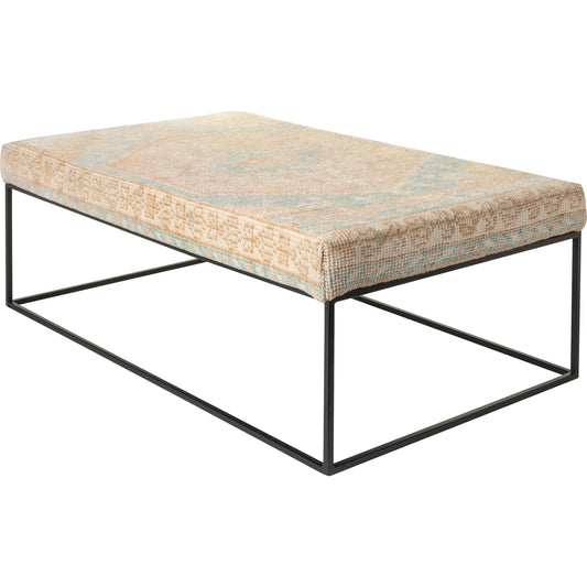 Yalova Bench - 32551 by Surya in base: black and powder coated. Made from top: 56% wool, top: 20% cotton, fill: 90% foam, fill: 90% polyurethane foam, base: metal, frame: metal in a modern style.