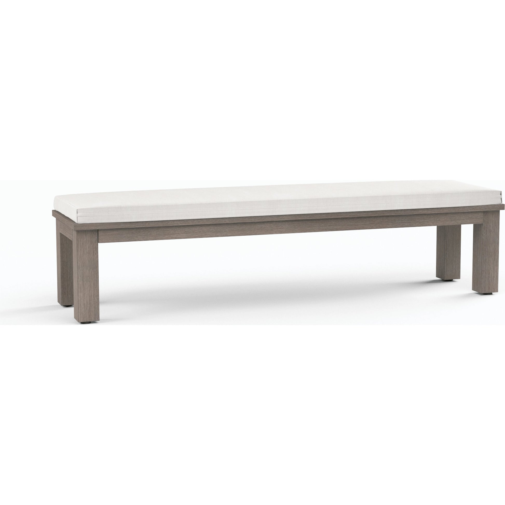 Laguna Outdoor Dining Bench by Sunset West in browns. Made from aluminum in a modern style.