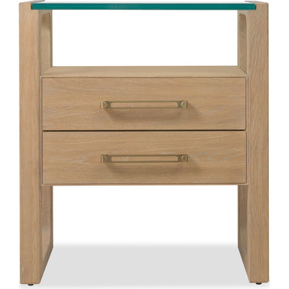 Banyon Bay Two Drawer Nightstand by Hooker Furniture in light wood. Made from unique in a transitional style.