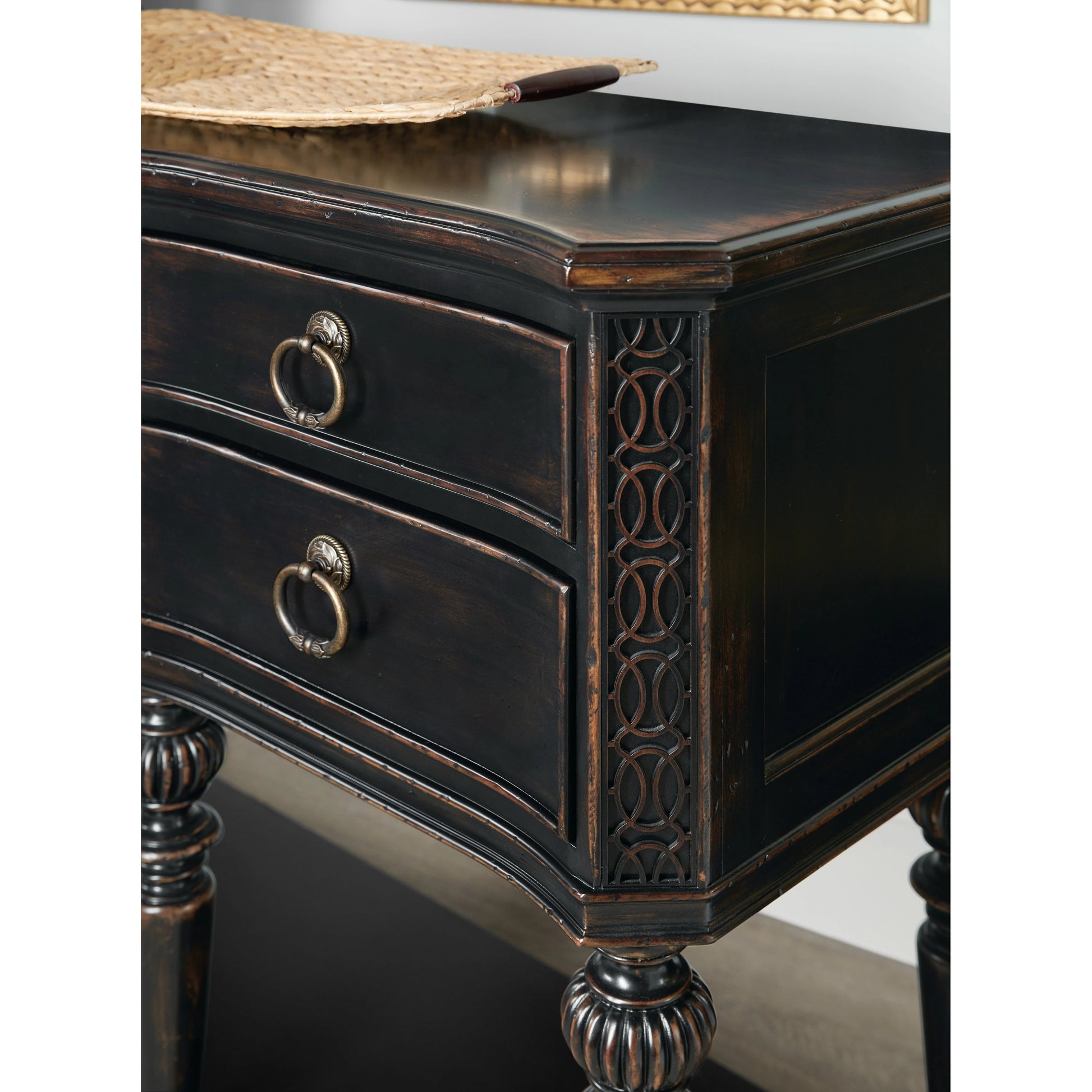 Charleston Five-Drawer Server by Hooker Furniture in black cherry. Made from cherry veneers, solid-wood edge top in a traditional style.