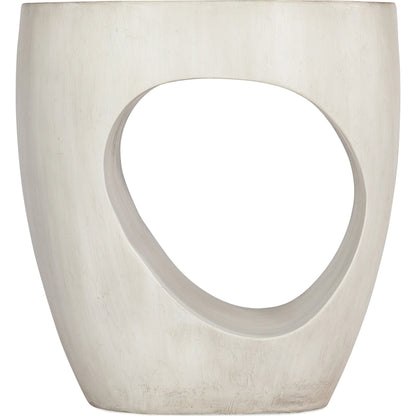 Melange Keaton Accent Table by Hooker Furniture in pearl white. Made from resin in a modern style.