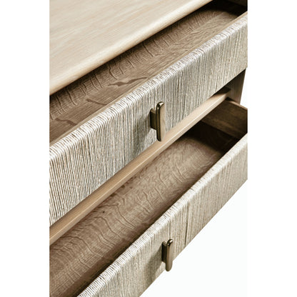 Water Clapotis Danish Cord Nightstand by Jonathan Charles in bleached oak. Made from oak, danish cord, metal in a transitional style.