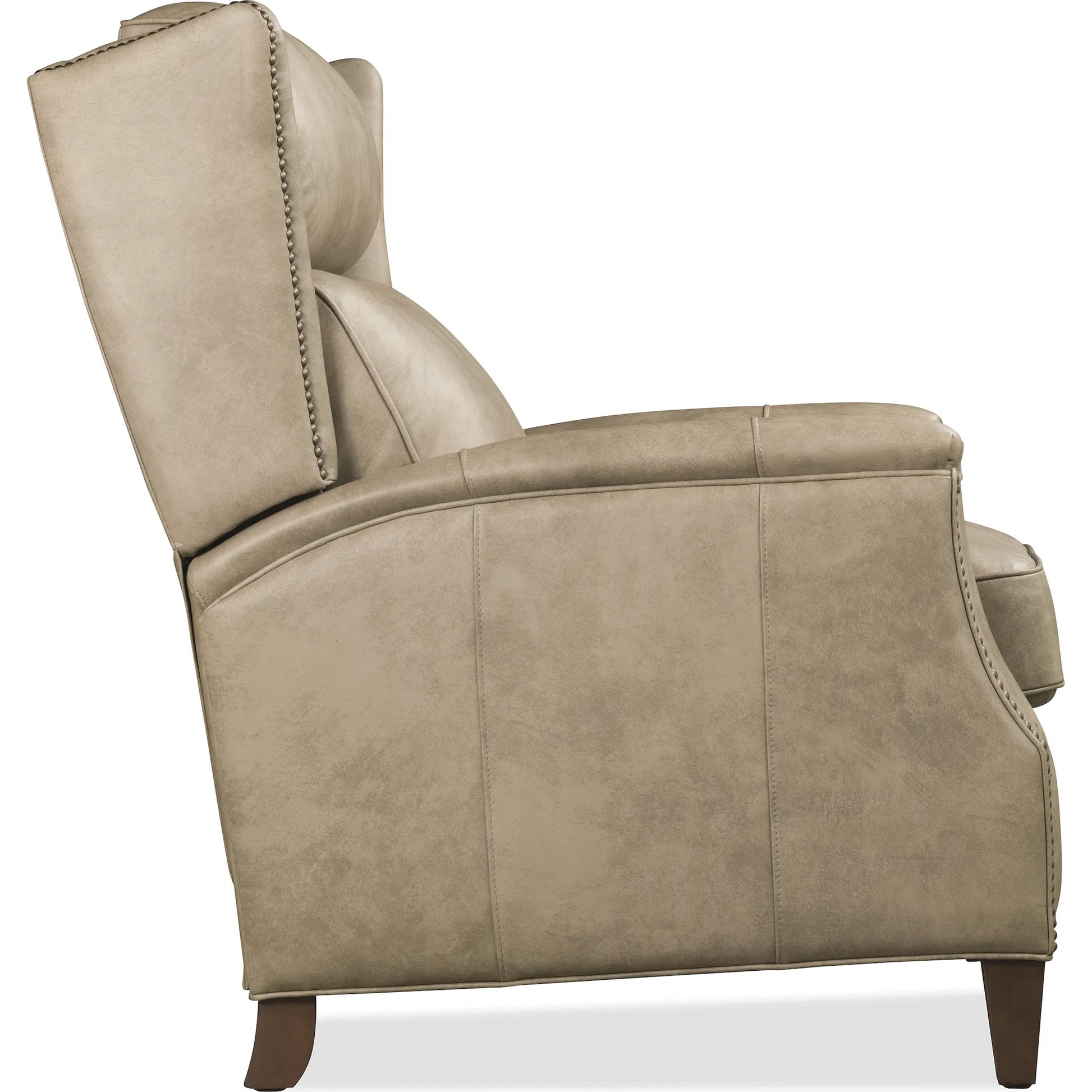 Lansing Power Recliner with Power Headrest by Hooker Furniture in dark wood. Made from leather in a traditional style.
